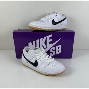 NIKE SB Dunk Low Pro Sneaker Women's 8.5 / Men's 7 White Black Gum Sole Shoe NIB